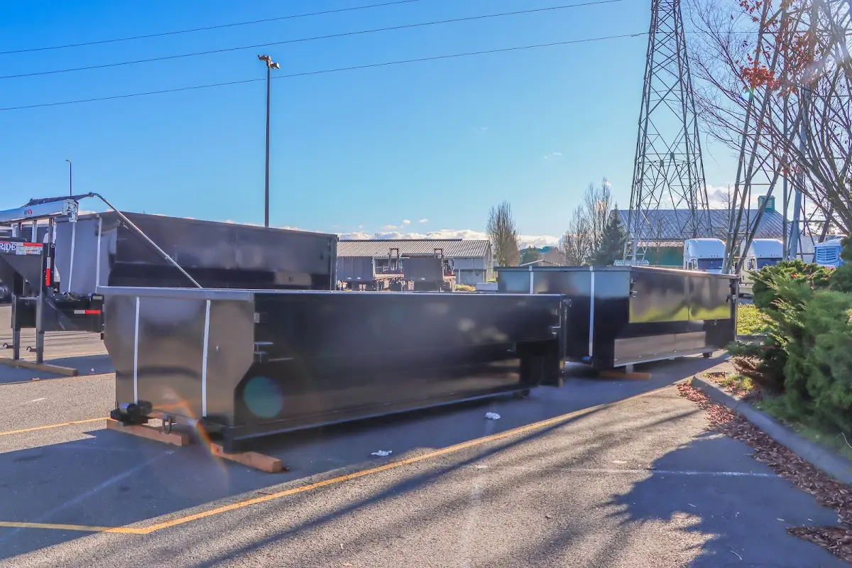 Roll-off dumpster ready for waste disposal at job site for Construction Dumpster Rental in Laguna Woods